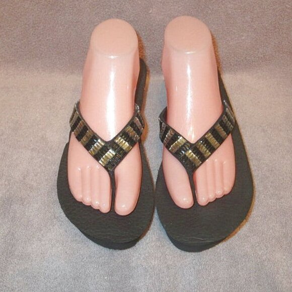 SKECHERS Yoga Foam PLATFORM Wedge SANDALS Size 10 YOGA FOAM Flip Flop SUNNY DAYS - Picture 4 of 12